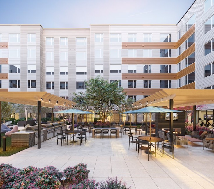 outdoor lounge with seating, umbrellas and beautiful landscaping outdoor lounge with seating, umbrellas and beautiful landscaping